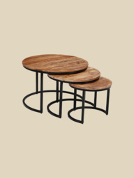 Silvana Mango Wood Nesting Coffee Table - thumbnail 3