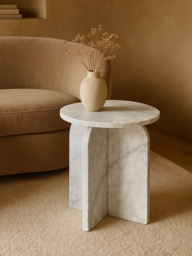 Petra White Marble Side Table