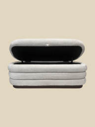 Khalia Ivory Storage Ottoman - thumbnail 2
