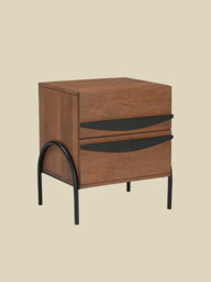Danton Two Drawer Wooden Bedside Table - thumbnail 4
