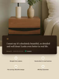 Danton Two Drawer Wooden Bedside Table - thumbnail 3