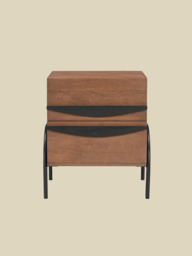 Danton Two Drawer Wooden Bedside Table - thumbnail 2