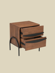 Danton Two Drawer Wooden Bedside Table - thumbnail 6