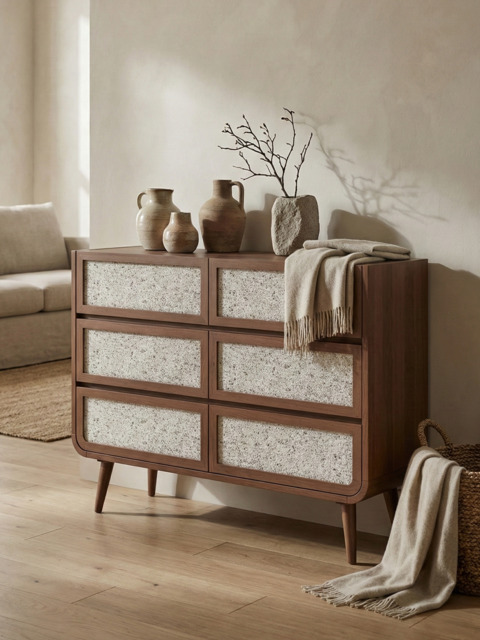 Kael Six Drawer Chest - Walnut - image 1