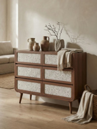 Kael Six Drawer Chest - Walnut - thumbnail 1