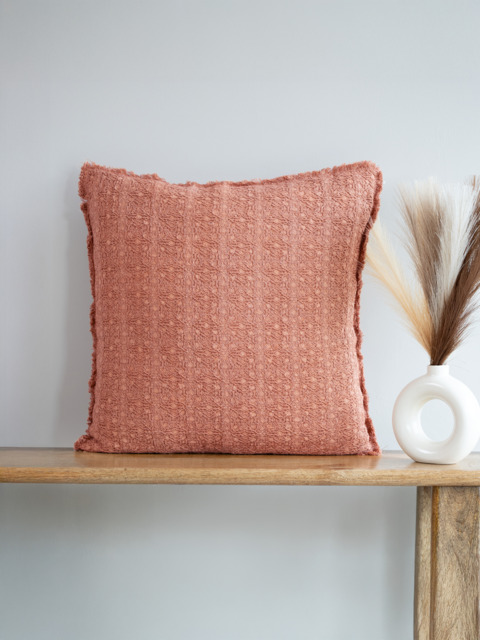 Ruston Cotton Cushion - Rust / Microfibre Filler