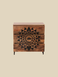 Koral Mango Wood Three Drawer Chest - thumbnail 2