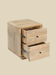 Luce Mango Wood Two Drawer Bedside Table - thumbnail 6