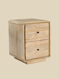 Luce Mango Wood Two Drawer Bedside Table - thumbnail 4