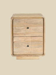 Luce Mango Wood Two Drawer Bedside Table - thumbnail 2