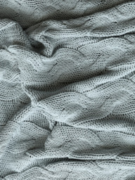 Cason Blue Cotton Knitted Throw - thumbnail 2