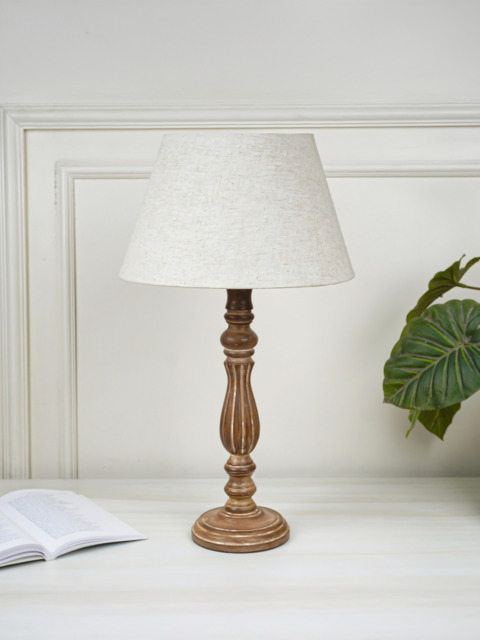 Quinn Brown Wooden Table Lamp - image 1