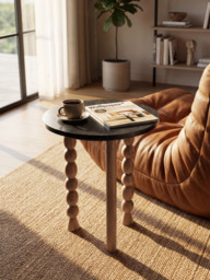 Elildh Mango Wood Glam Side Table - thumbnail 1