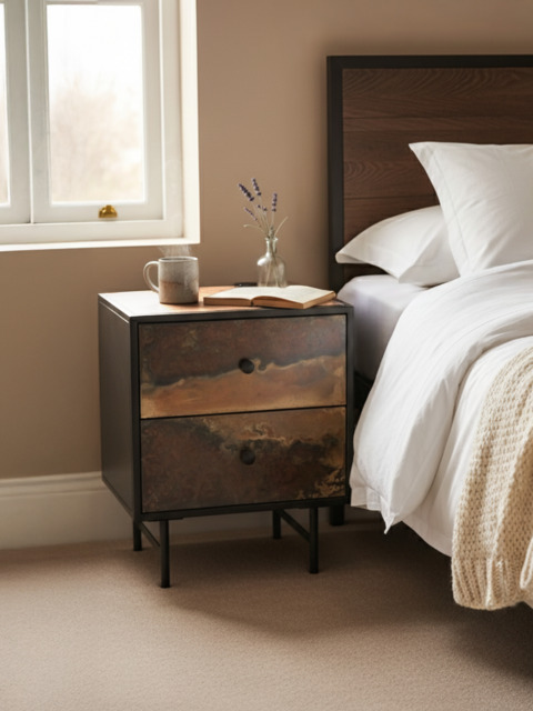 Astra Two Drawer Bedside Table - image 1