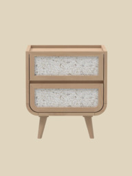 Kael Two Drawer Bedside Table - Natural - thumbnail 2