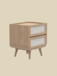 Kael Two Drawer Bedside Table - Natural - thumbnail 4