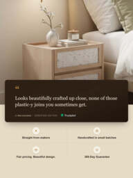 Kael Two Drawer Bedside Table - Natural - thumbnail 3