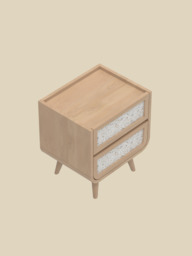 Kael Two Drawer Bedside Table - Natural - thumbnail 6