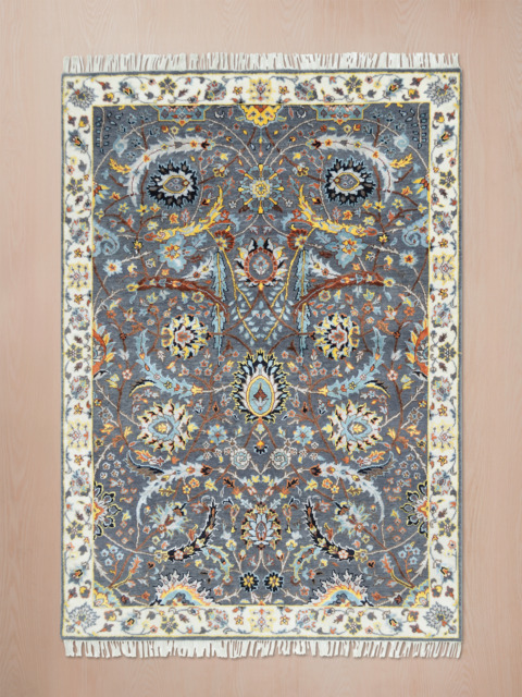 Kavro Hand-Knotted Wool & Bamboo Silk Rug - Grey - image 1