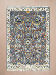 Kavro Hand-Knotted Wool & Bamboo Silk Rug - Grey - thumbnail 1