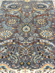 Kavro Hand-Knotted Wool & Bamboo Silk Rug - Grey - thumbnail 3