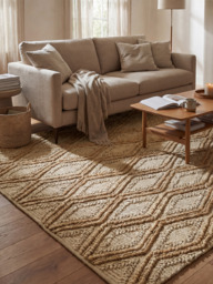 Koro Hand-woven Jute Rug - Natural - thumbnail 1