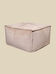 Verdure Beige Cotton Pouffe - thumbnail 3