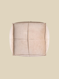 Verdure Beige Cotton Pouffe - thumbnail 4