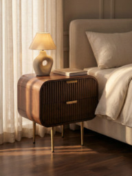 Kevin Two Drawer Bedside Table - thumbnail 1