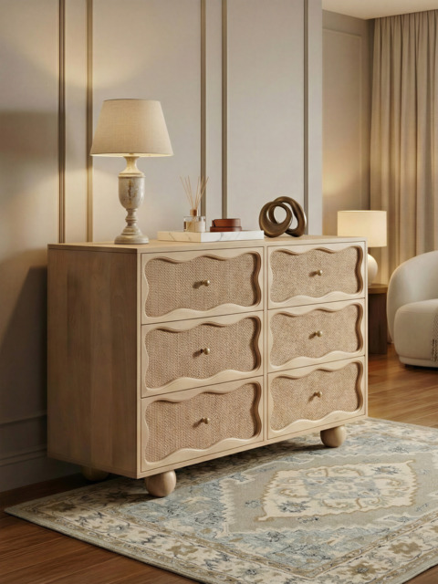 Paxon Six Drawer Chest With Cane - image 1