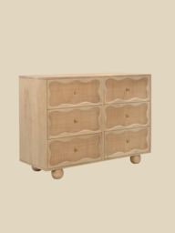 Paxon Six Drawer Chest With Cane - thumbnail 4