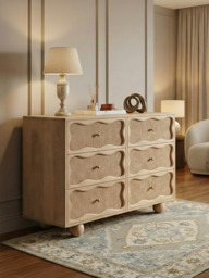 Paxon Six Drawer Chest With Cane - thumbnail 1