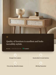 Kael Two Drawer Console Table - Natural - thumbnail 3