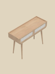 Kael Two Drawer Console Table - Natural - thumbnail 5