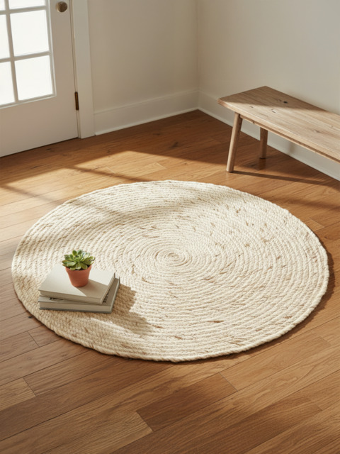Selma Hand-woven Wool Rug - 90x90 cm
