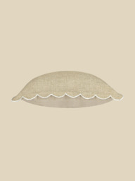 Zina Cotton-Linen Beige Cushion - thumbnail 4