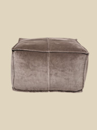 Verdure Grey Cotton Pouffe - thumbnail 3
