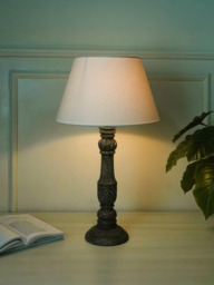 Fleur Black Wooden Table Lamp - thumbnail 2