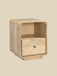 Luce Mango Wood One Drawer Bedside Table - thumbnail 3