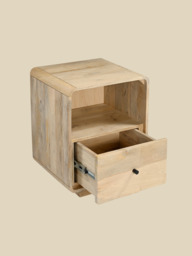 Luce Mango Wood One Drawer Bedside Table - thumbnail 5