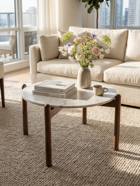 Charmie Marble Top Coffee Table - image 1