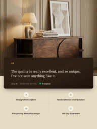 Sierra Two Door Wooden Sideboard - Dark Wood - thumbnail 3