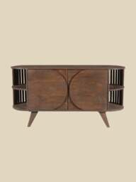Sierra Two Door Wooden Sideboard - Dark Wood - thumbnail 2