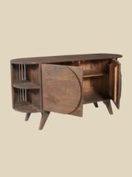 Sierra Two Door Wooden Sideboard - Dark Wood - thumbnail 5