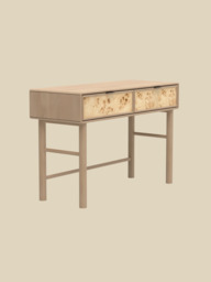 Aurea Burl Two Drawer Console Table - Natural - thumbnail 3