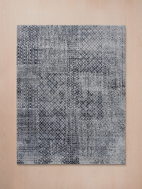 Dravik Hand-Knotted Wool & Bamboo Silk Rug - Charcoal - image 1