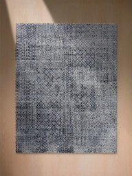 Dravik Hand-Knotted Wool & Bamboo Silk Rug - Charcoal - thumbnail 2