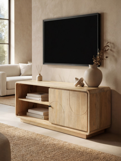 Luce Mango Wood One Door Media Unit - image 1