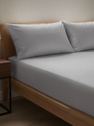 Beeda Cotton Fitted Sheet Set - Grey / Double
