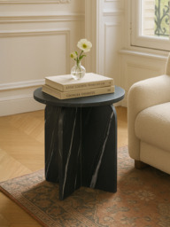 Petra Black Marble Side Table